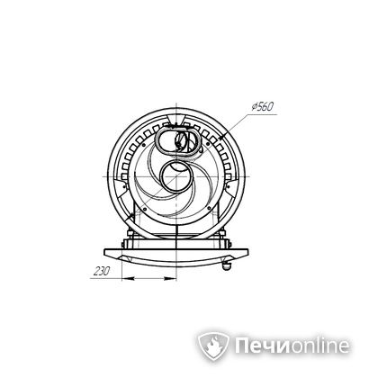Дровяная печь-каменка Прометалл Атмосфера L короткий топливный канал сетка в Реже