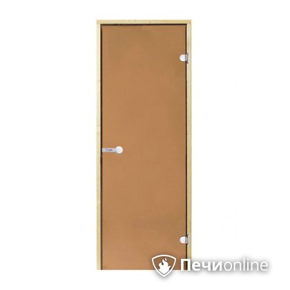 Дверь для бани Harvia Стеклянная дверь для сауны 7/19 коробка сосна бронза  D71901М в Реже